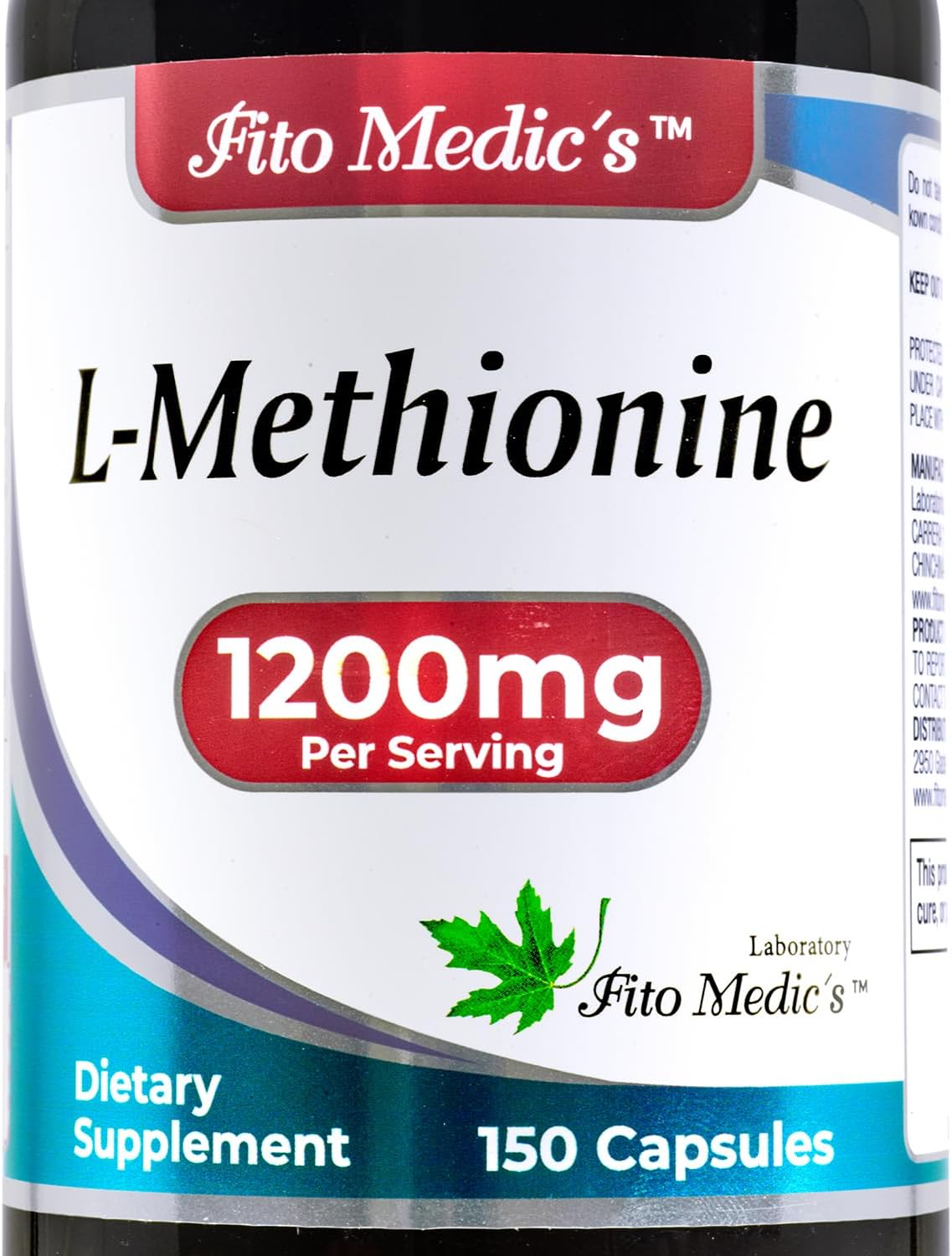 FITO MEDIC'S Lab - Methionine, L-Methionine 1200mg | 150 Capsules - görsel 1