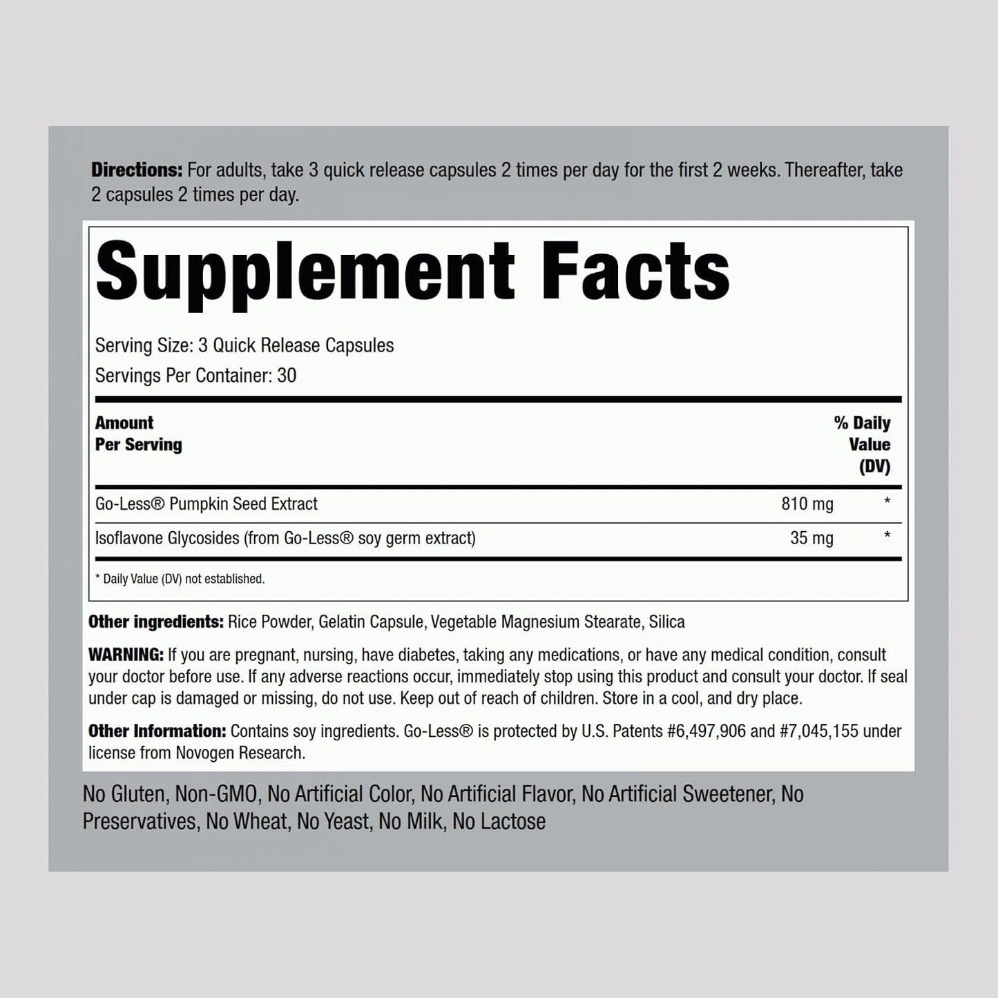 Piping Rock Bladder Control Capsules for Women and Men, 90 Capsules - görsel 2