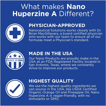 Nano HUPERZINE A – Nanosized Liquid for Rapid Absorption & Mental Clarity