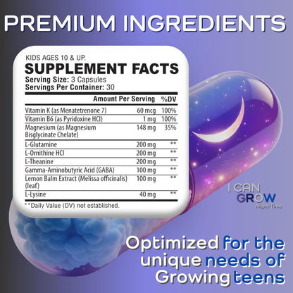 I Can Grow Night-time Children's Vitamins | Sleep Aid with Magnesium Bisglycinate