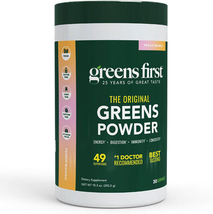 Greens First Original Greens Powder - Peach Mango, 60 Servings