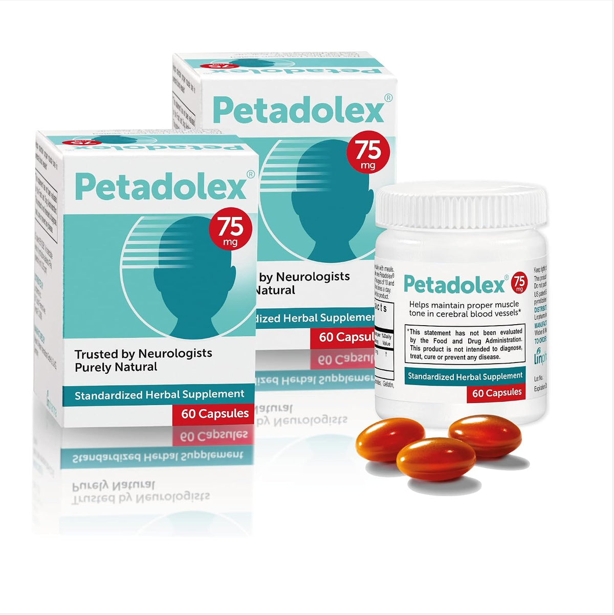 Petadolex Linpharma 75 mg Patented PA-Free Butterbur Root Extract – 2 Bottles - görsel 1