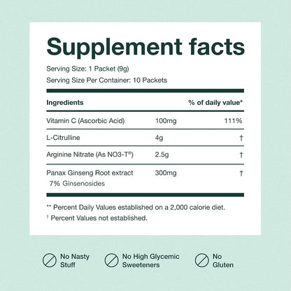 JOYMODE Performance Booster with Arginine Nitrate, L-Citrulline, Vitamin C, and Ginseng - 30 Servings
