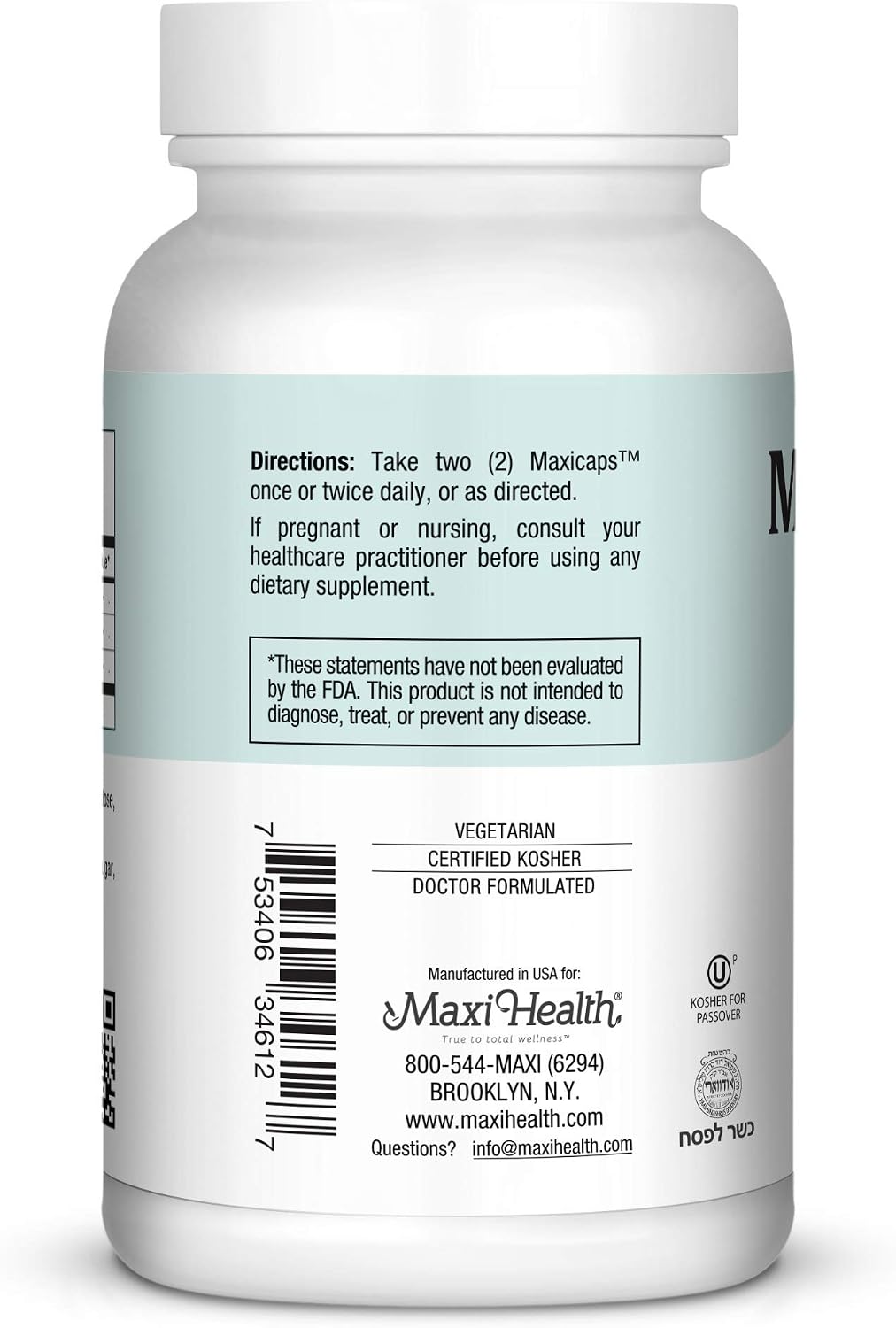 Maxi Health Kosher for Passover Calm Support Capsules – 120 Count - görsel 3