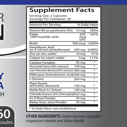Health Solution Prime Grey Hair Reversal Pills – Biotin & Catalase Supplement