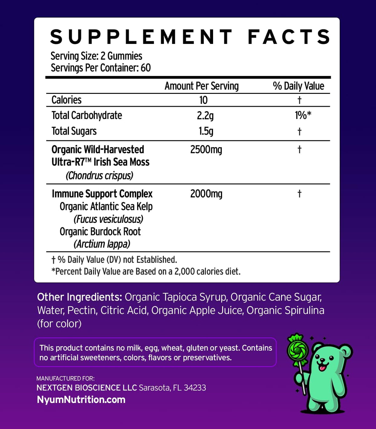 Ultra R-7 Organic Irish Sea Moss Gummies - Green - görsel 4