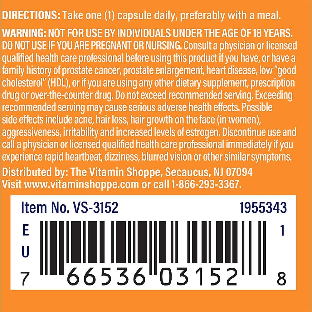 The Vitamin Shoppe DHEA 50mg, 60 Capsules - görsel 3
