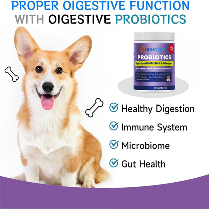 Probiotics for Dogs 200 Chews - Enzymes and Gut Support with Papaya, Pumpkin, and Krill Oil - Vet Approved
