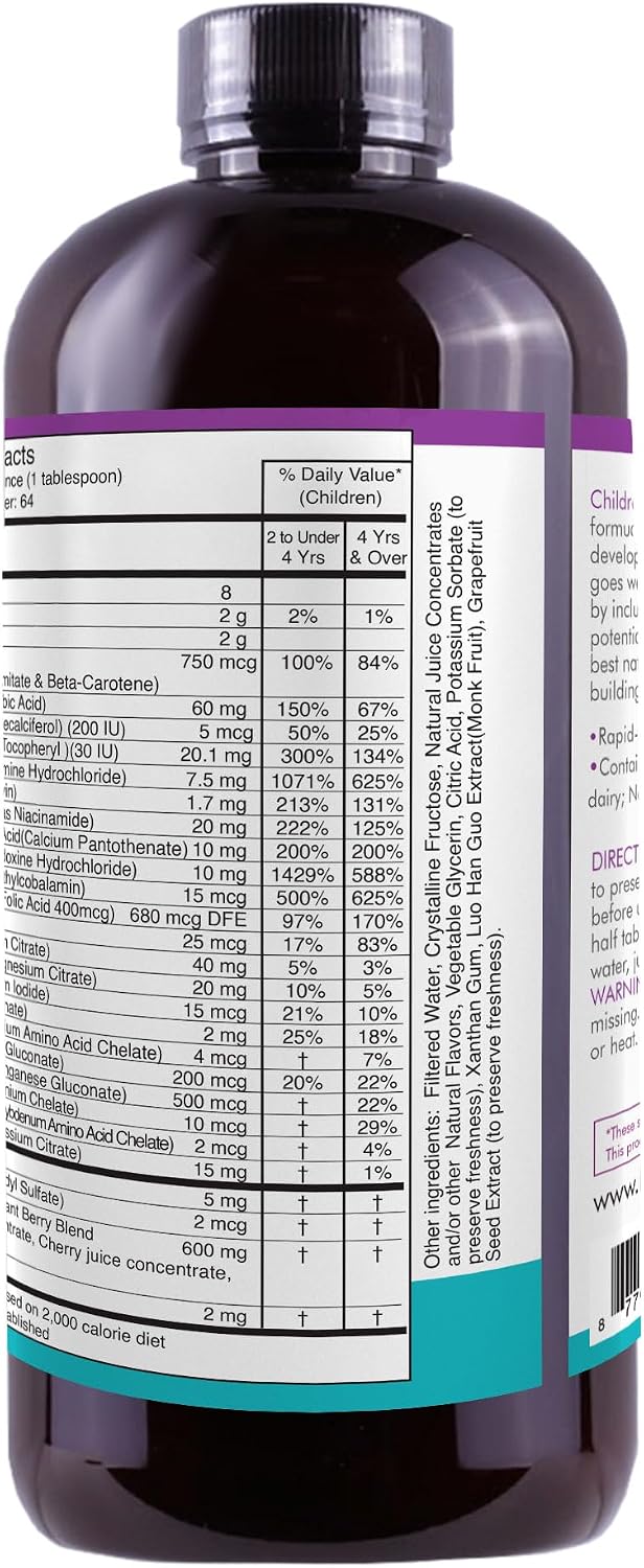 Children's Super Multivitamins and Minerals - Liquid Food Supplement, 946 ml - görsel 6