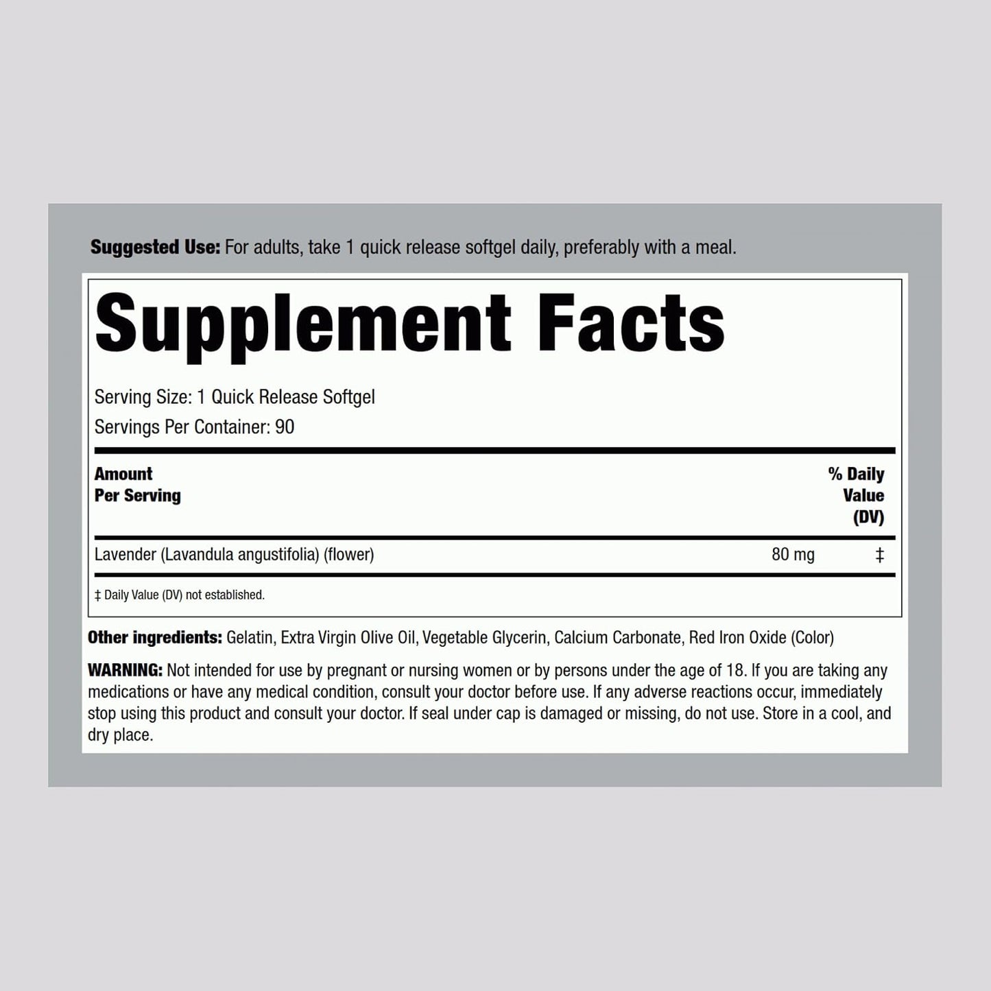 Piping Rock Lavender Calm Pills - 90 Softgels - görsel 2