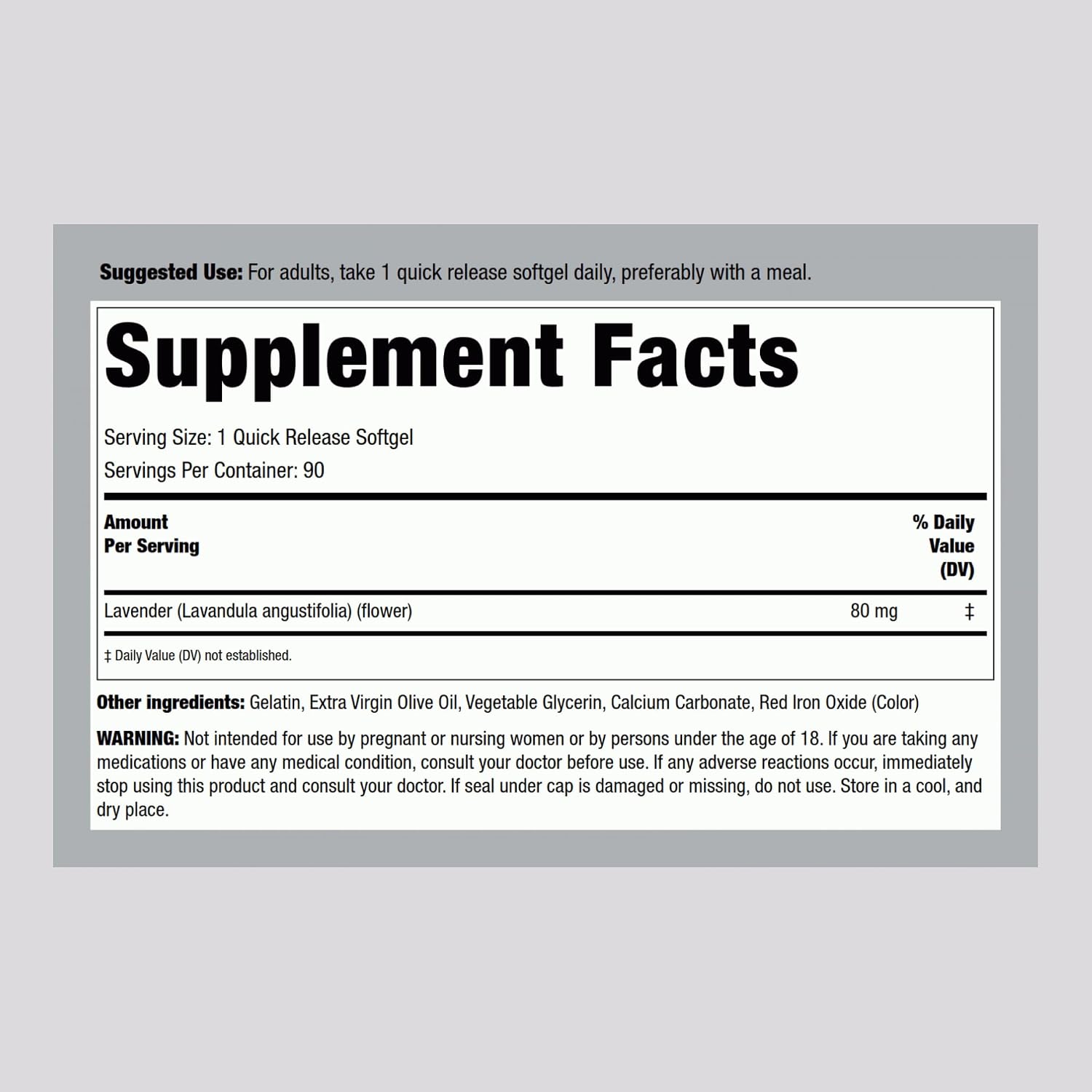 Piping Rock Lavender Calm Pills - 90 Softgels - görsel 2