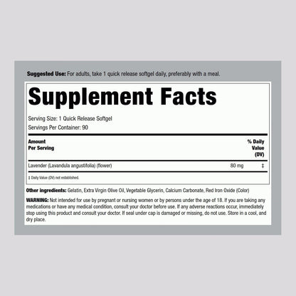 Piping Rock Lavender Calm Pills - 90 Softgels
