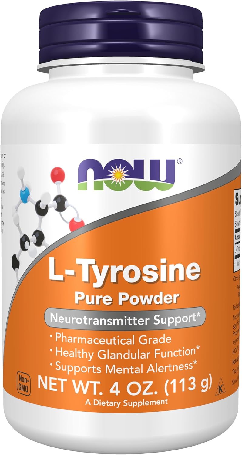 NOW Foods L-Tyrosine Powder, Free-Form, 113 g - görsel 1