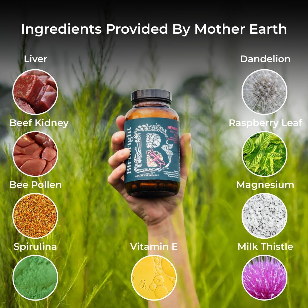 Birthright Revive Women's Supplement - Whole Food Herbal Blend with Grass-Fed Organs - görsel 2