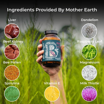 Birthright Revive Women's Supplement - Whole Food Herbal Blend with Grass-Fed Organs