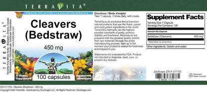 Cleavers (Bedstraw) - 450 mg (100 Capsules)