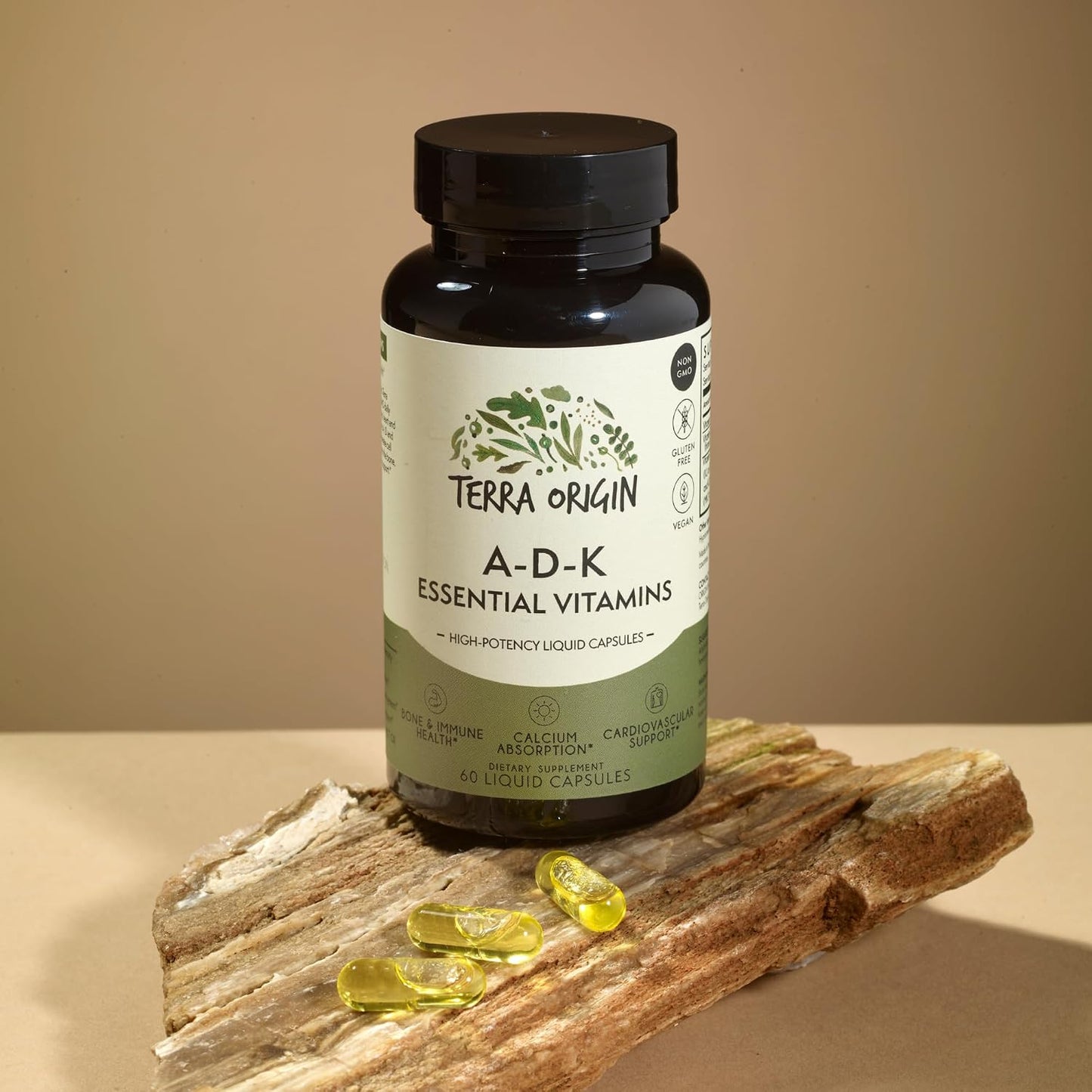 TERRA ORIGIN ADK Essential Vitamin Supplement, 60 Liquid Capsules - görsel 2