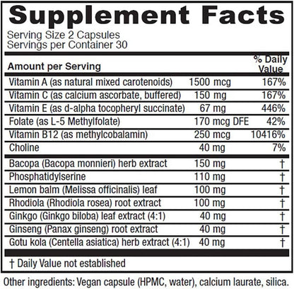 Vitanica MindBlend Brain Support, Vegan, 60 Capsules