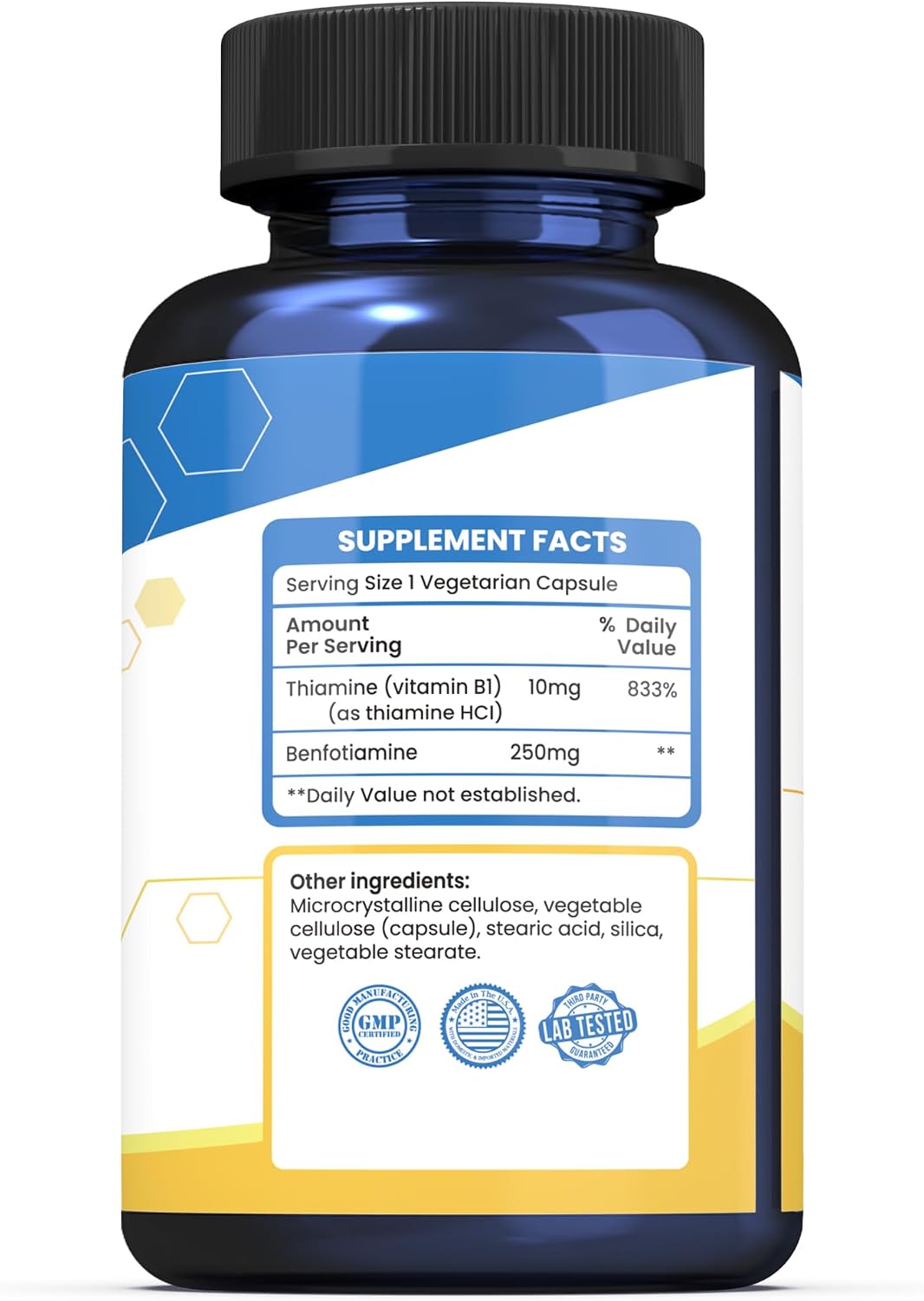Nutriselect Vitamin B1 250mg, 120 Capsules, Non-GM, Vegan, Gluten-free, Benfotiamine - görsel 3