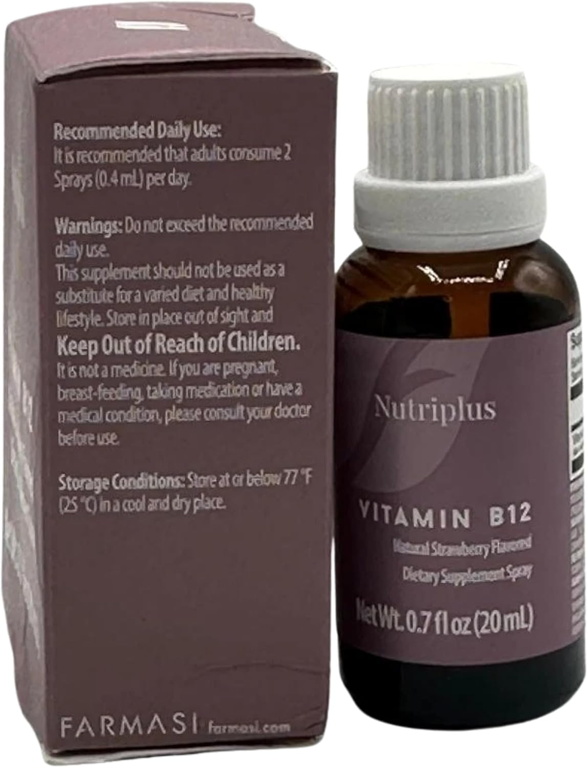 FARMASi Nutriplus Vitamin B12 Spray, Strawberry, 1000 mcg, 20 ml, Vegan - görsel 9