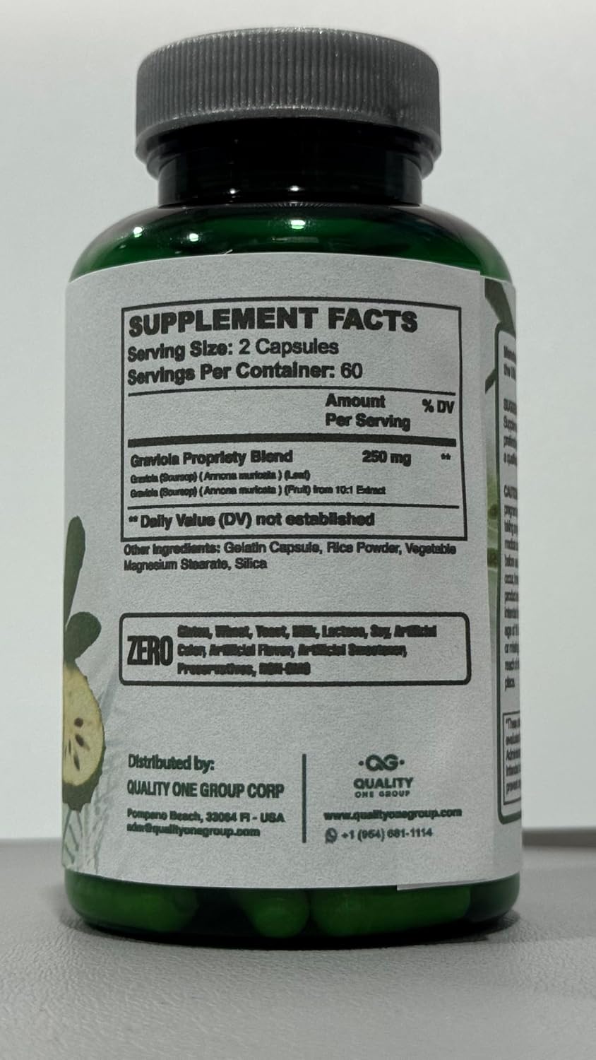 GRAVIOLA MAX - Pure Graviola Leaf Extract Supplement - Soursop (Annona muricata) - Immune Support & Antioxidants - görsel 8