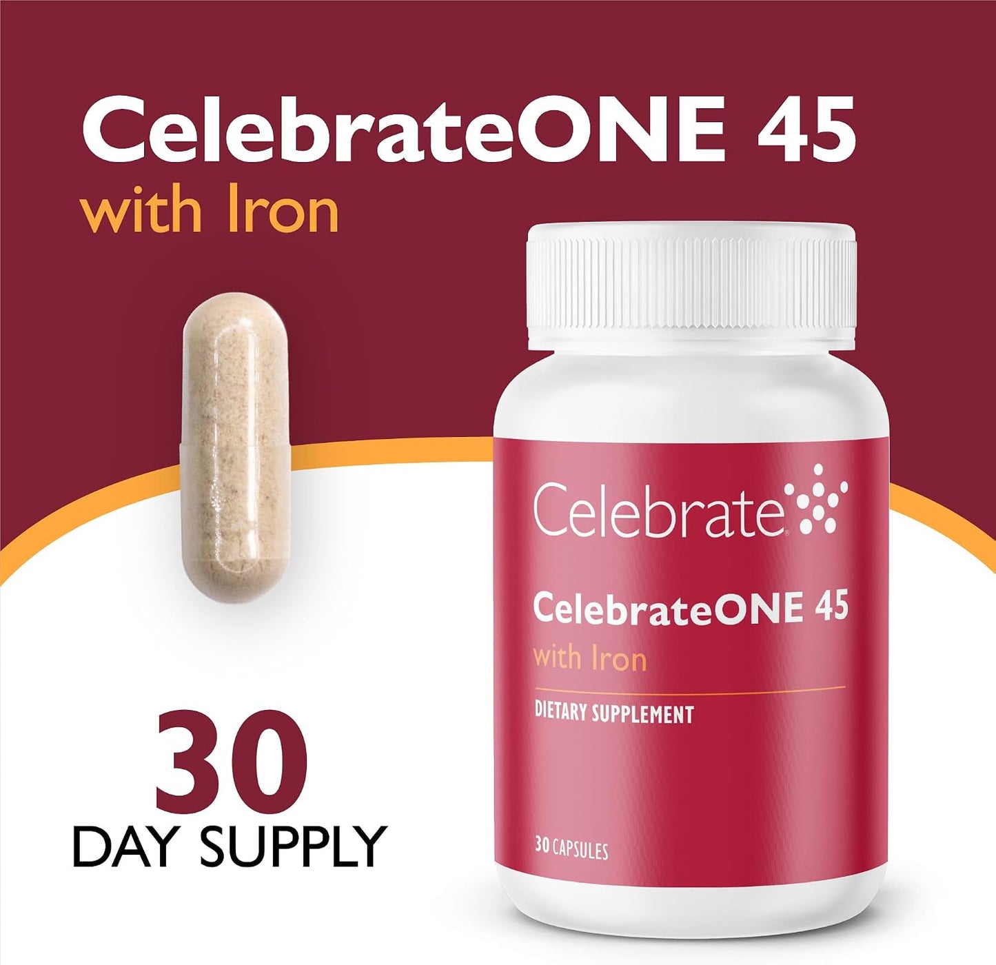 CelebrateONE 45 Bariatric Multivitamin with Iron, 30 Capsules - görsel 2
