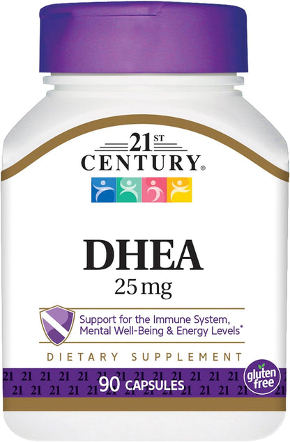 21st Century DHEA 25 mg Capsules, 180 Capsules (Pack of 2)
