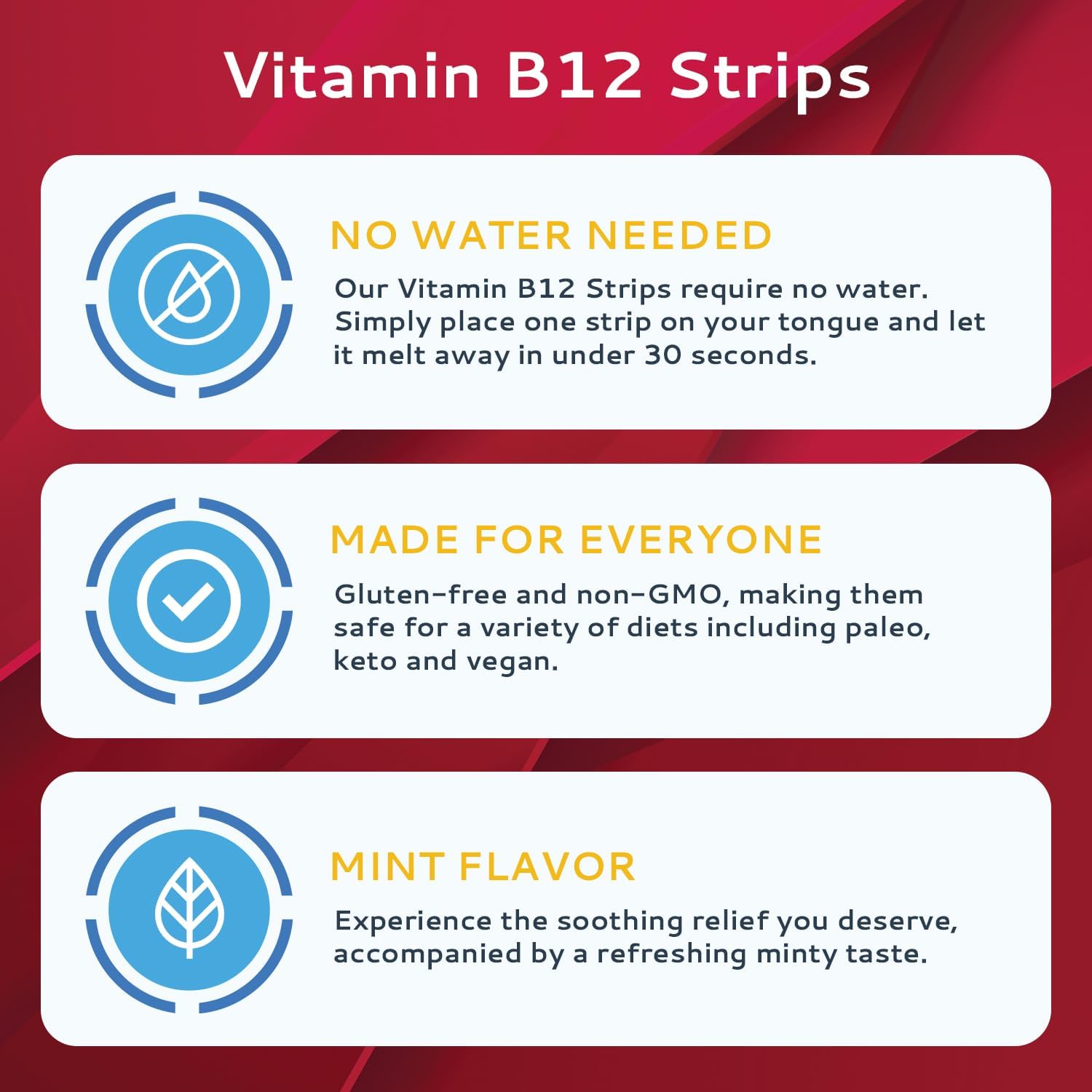 Calmour Vitamin B12 Strips - 1500 mcg Methylcobalamin, Mint, 10 Pack - görsel 2