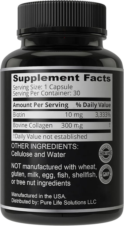 Hair Thickness Maximiser Biotin & Collagen Supplement, 10,000mcg