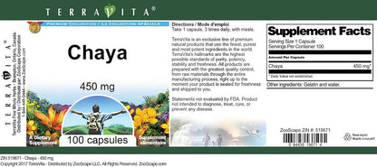 TerraVita Chaya - 450 mg - 100 Capsules (3 Pack)