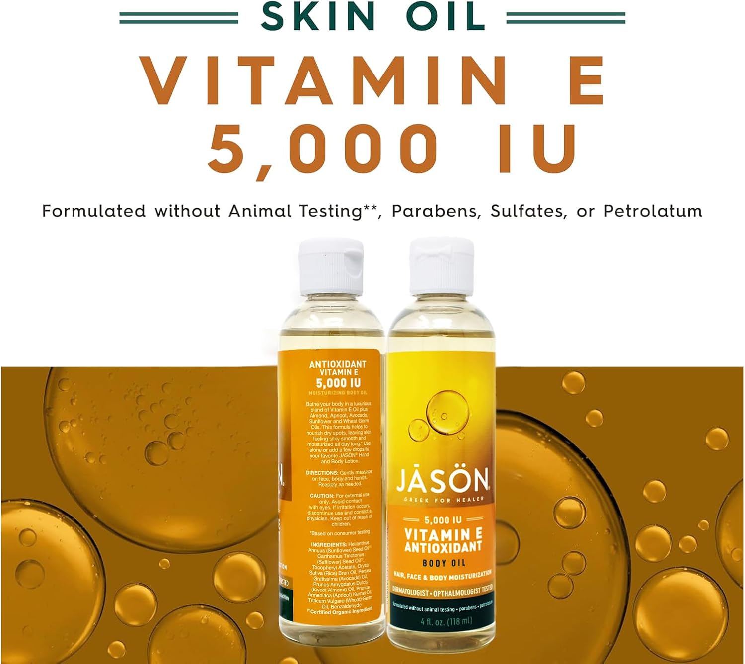 Jason Natural Cosmetics Pure Beauty Oil, 5,000 IU Vitamin E - 118 ml - görsel 4