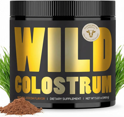 Colostrum Supplement – Grass-Fed Pure Bovine Colostrum Powder (Natural Cacao Flavour, 30 Servings)