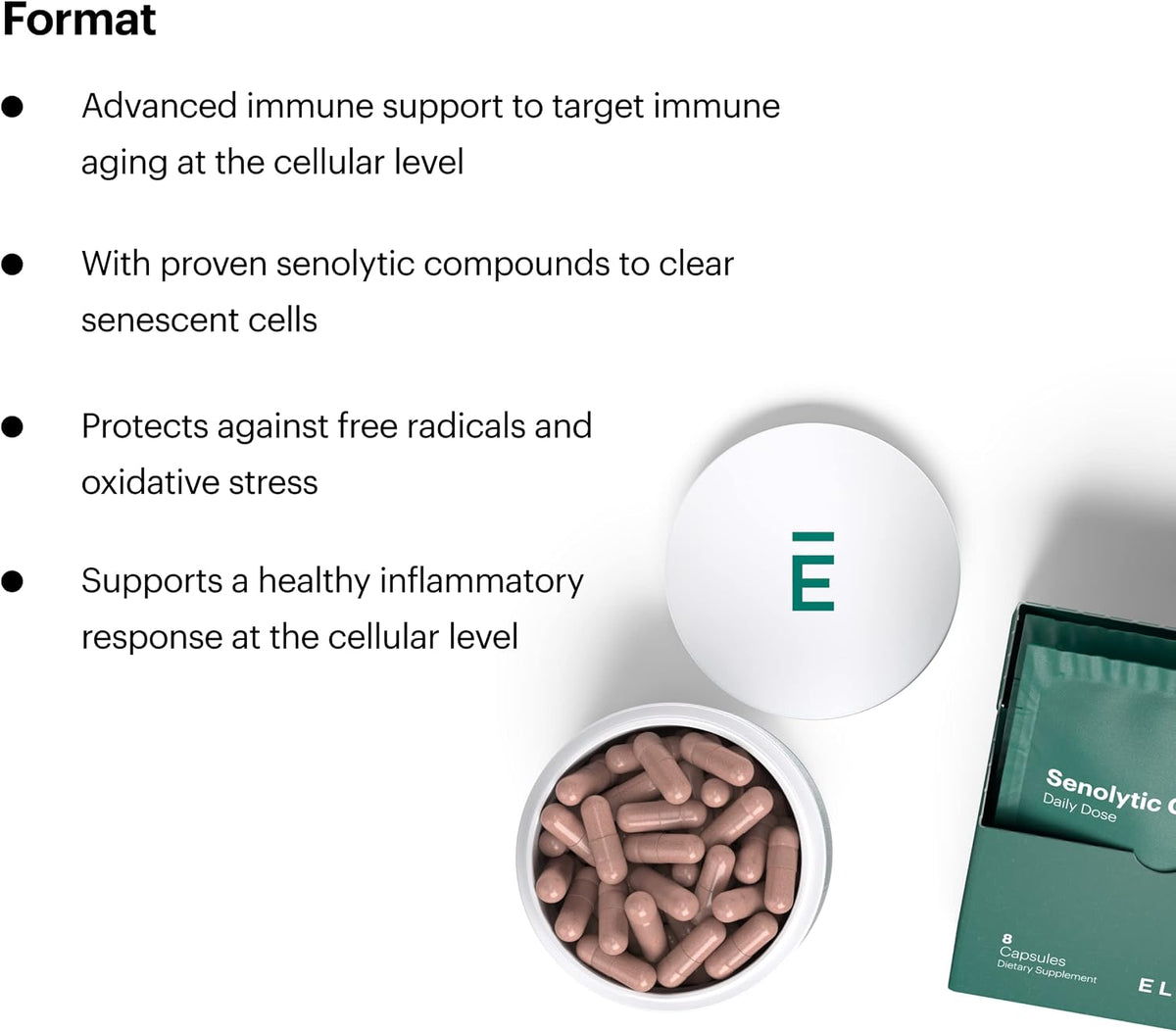 ELYSIUM Format Immune Support Supplement – Intermittent Senolytic Complex for Adults – 60 Capsules - görsel 4