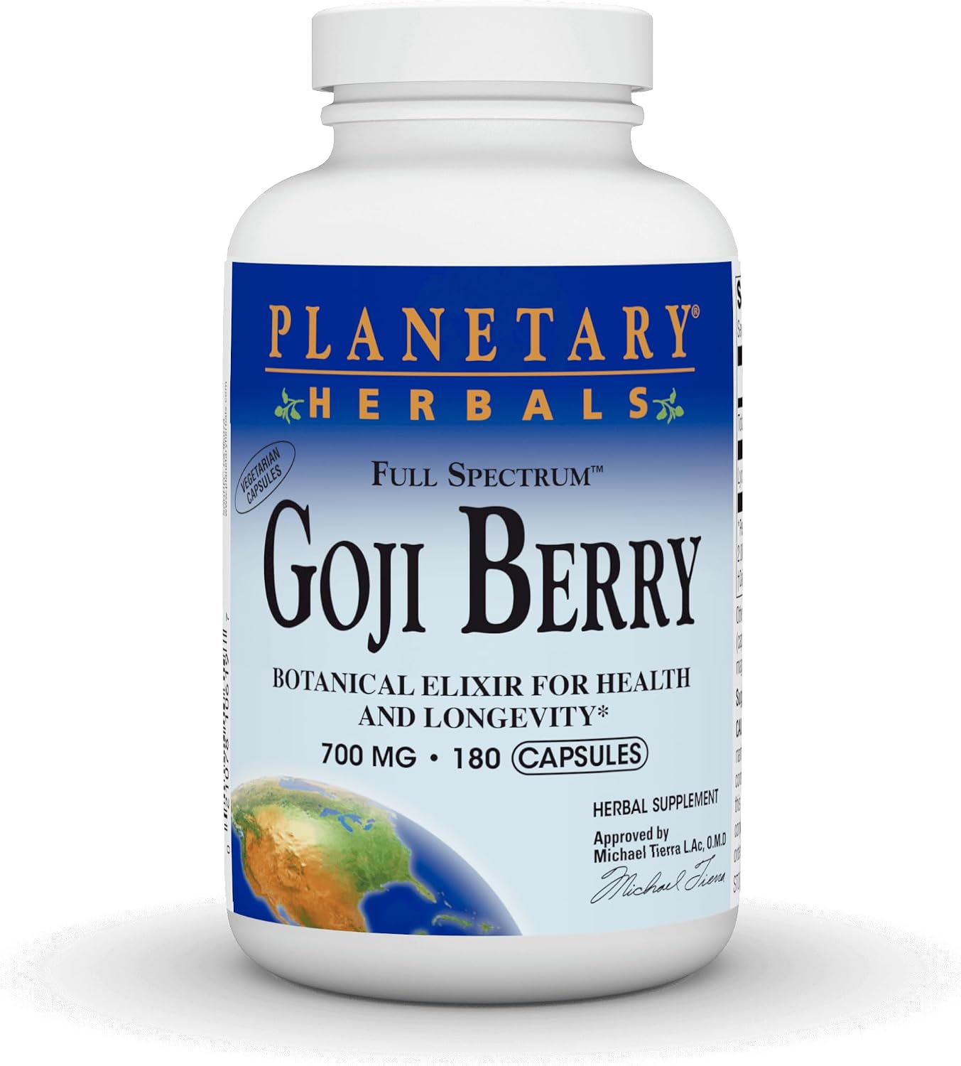 Planetary Herbals Goji Berry Full Spectrum 700mg - A Traditional Botanical Elixir for Vitality - 180 Vegetarian Capsules - görsel 1
