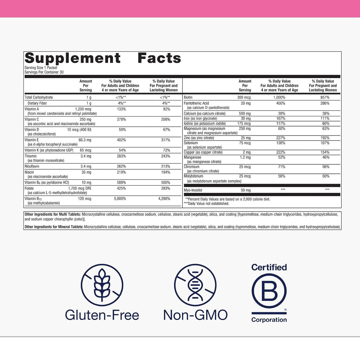 Metagenics Fem Prenatal: Prenatal Vitamin and Mineral Packs with Folate, Choline, Iron and Biotin - görsel 4