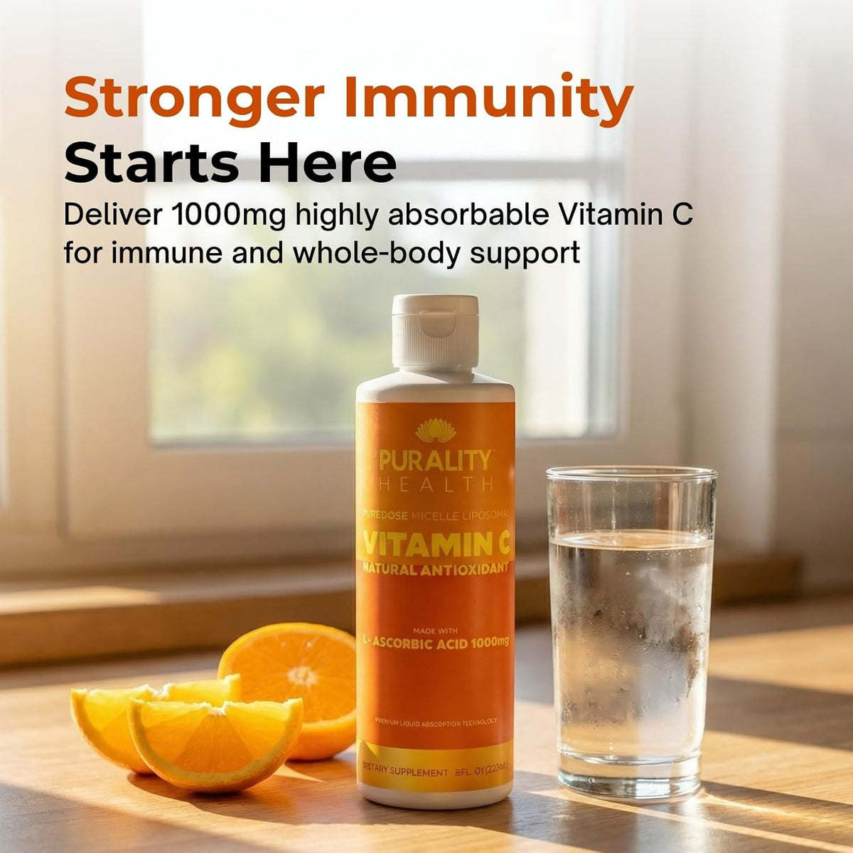 PURALITY HEALTH Vitamin C Liquid Supplement 1000mg, Micelle Liposomal, Non-GMO, Vegan, 15 Day Supply - görsel 3