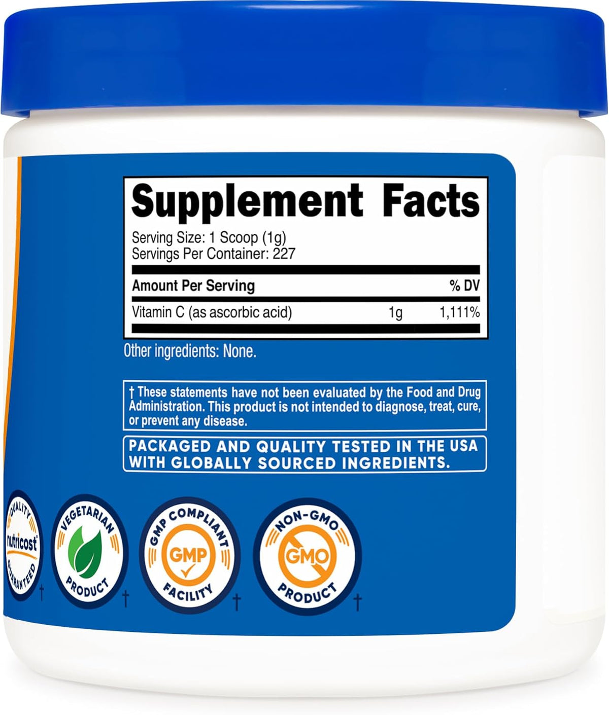 Nutricost Ascorbic Acid Powder (Vitamin C) 0.5 lb (227 g) - görsel 5