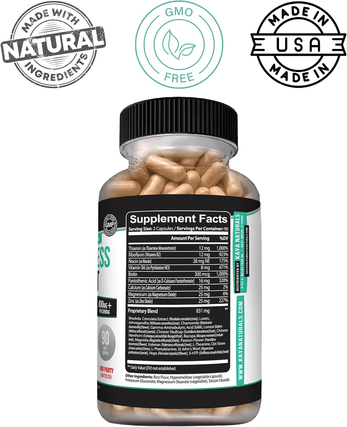 Kaya Naturals - Herbal Support Food Supplement – 180 Capsules - görsel 3
