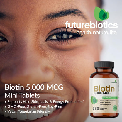 Futurebiotics Biotin 5000 mcg - 360 Vegetarian Tablets