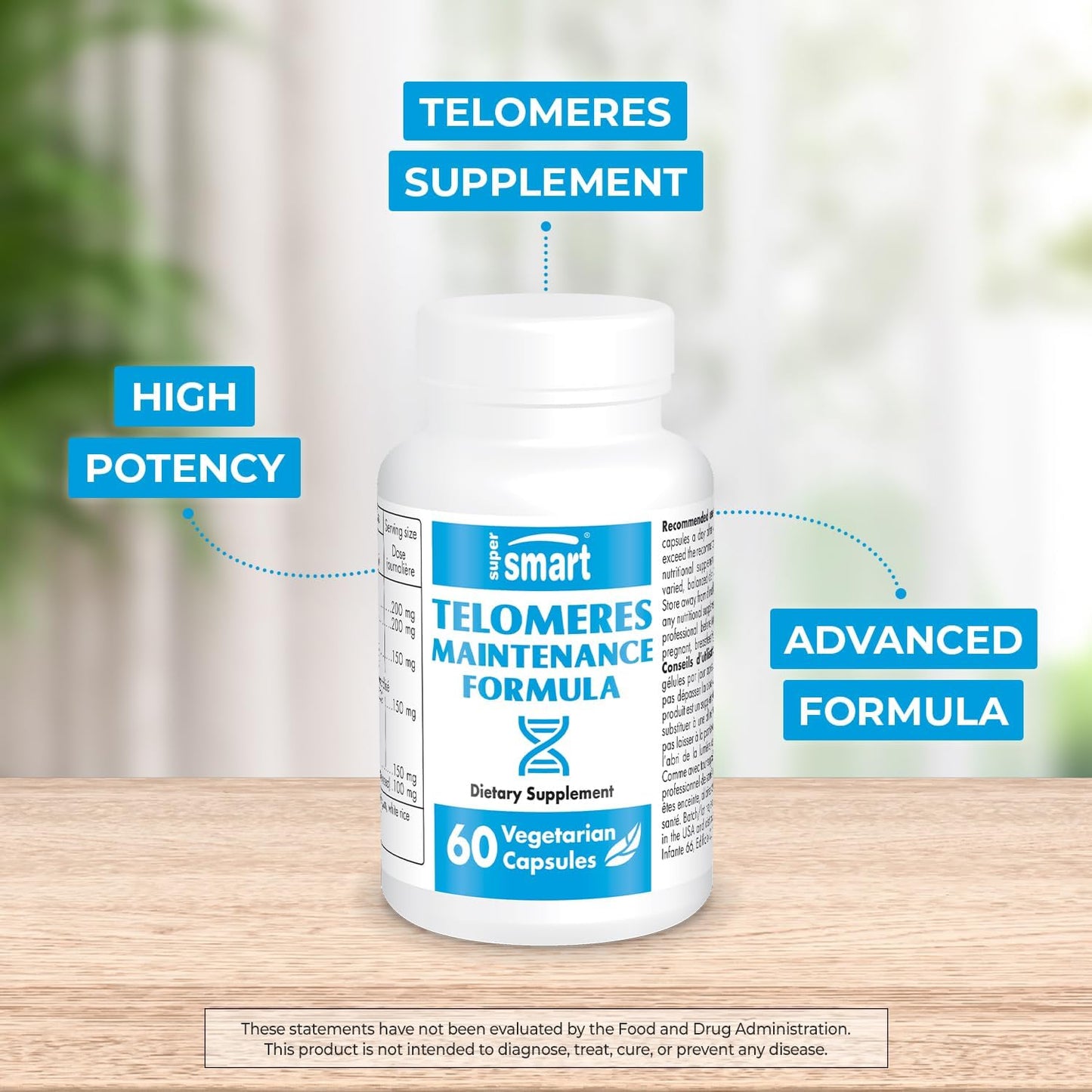 Supersmart Telomeres Maintenance Formula - High Potency - 60 Vegan Capsules - görsel 2
