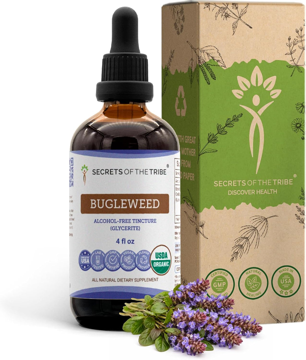 Bugleweed USDA Organic | Alcohol-FREE Extract, High-Potency Herbal Drops | Made from 100% Certified Organic Bugleweed (Ze Lan, Lycopus Virginicus) Dried Herb 2 oz (59 ml) - görsel 7