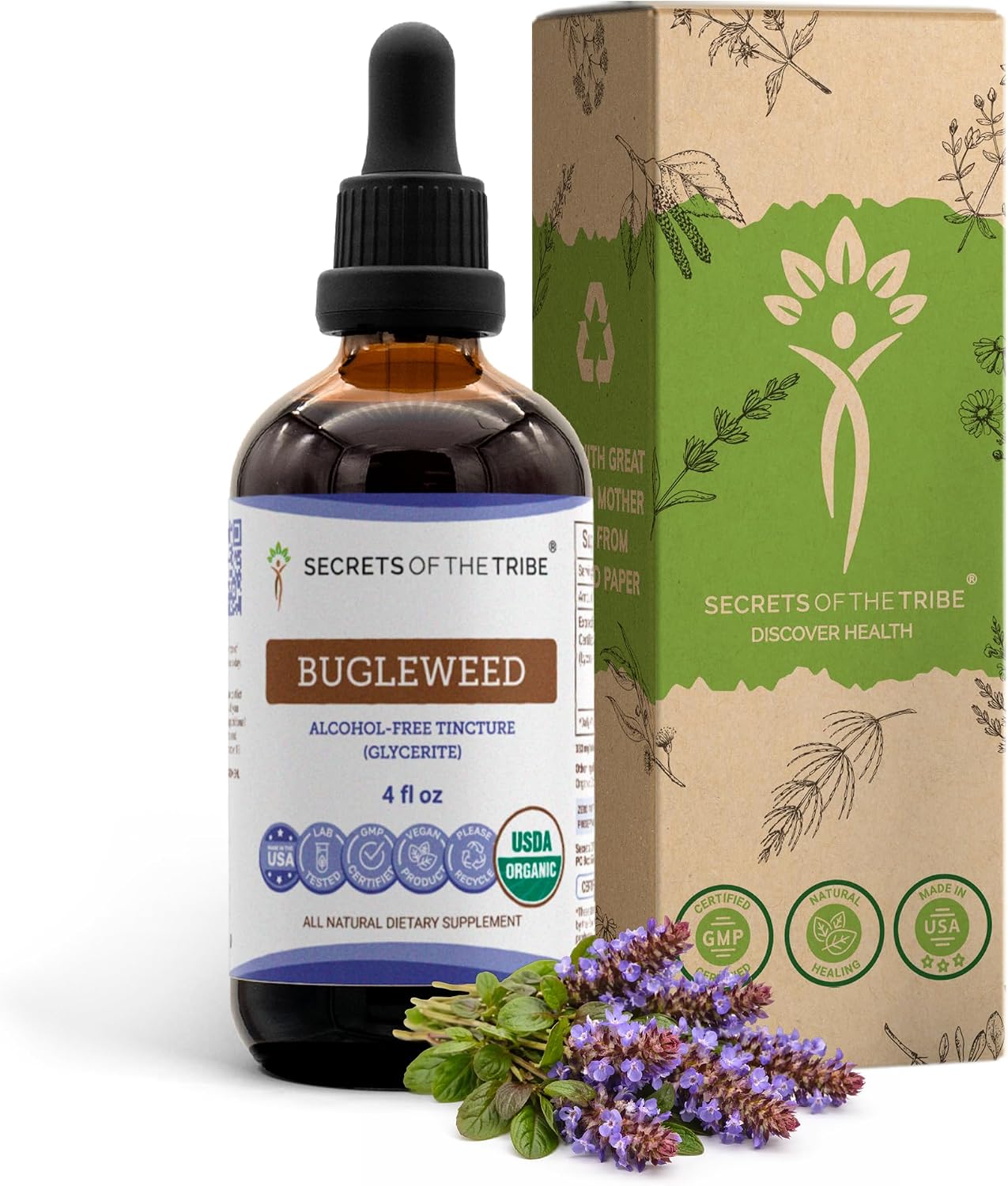 Bugleweed USDA Organic | Alcohol-FREE Extract, High-Potency Herbal Drops | Made from 100% Certified Organic Bugleweed (Ze Lan, Lycopus Virginicus) Dried Herb 2 oz (59 ml) - görsel 7