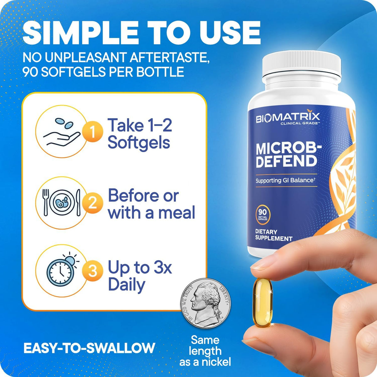 Biofilm Disruptor | Microb-Defend by BioMatrix – Digestive Health & Gut Microbiome Support with Oregano, Thyme & Clove (90 Softgels) - görsel 6