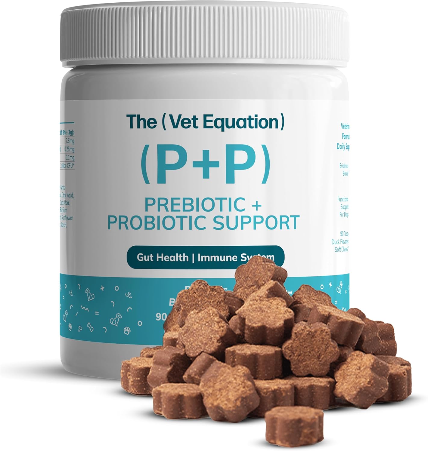 Prebiotic & Probiotic Dog Chews with Bacillus Subtilis, B12 & Folic Acid – Natural Duck Flavour (90 Count) - görsel 1