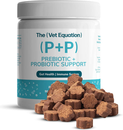 Prebiotic & Probiotic Dog Chews with Bacillus Subtilis, B12 & Folic Acid – Natural Duck Flavour (90 Count)