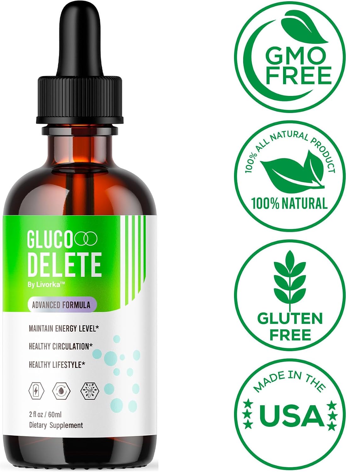 Gluco Delete Drops - All Natural Liquid Support Formula (5-Pack) - görsel 5