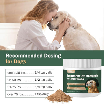 Senior Dog Supplements - Mushroom Powder for Cognitive Support (120g)