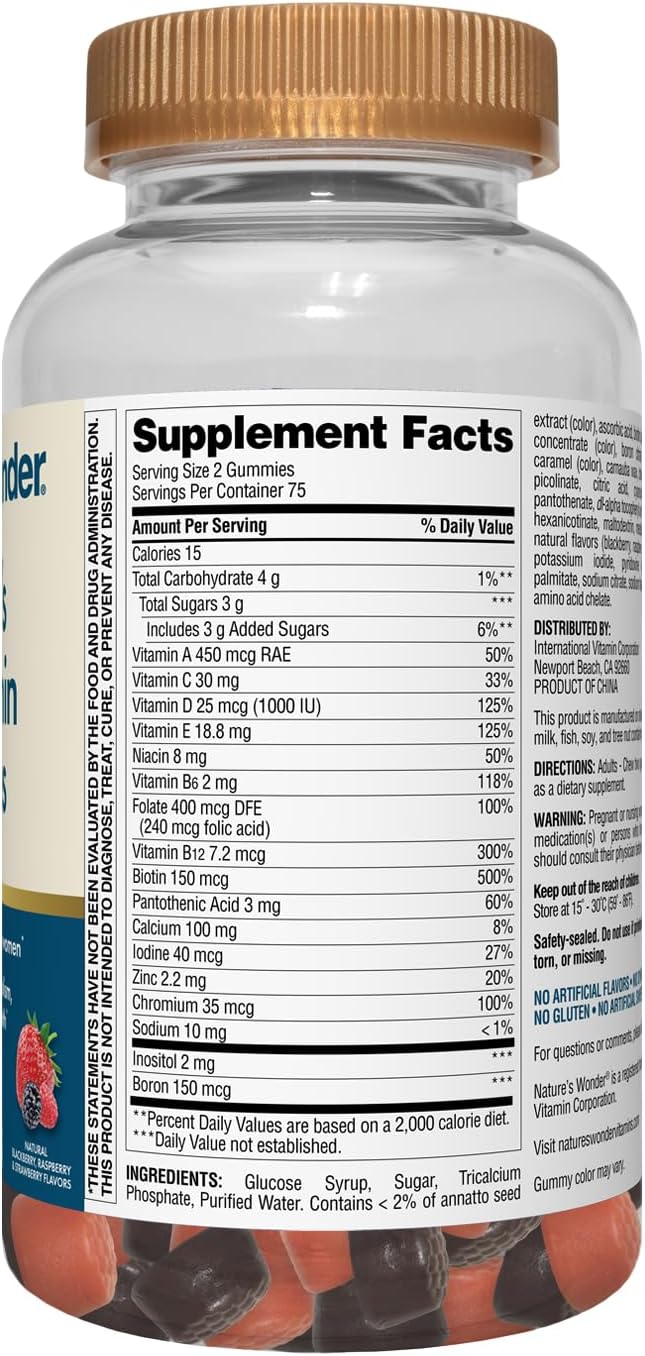 Nature's Wonder Women's Multivitamin Gummies – for Energy, Bone & Immune Support, 150 Count - görsel 8