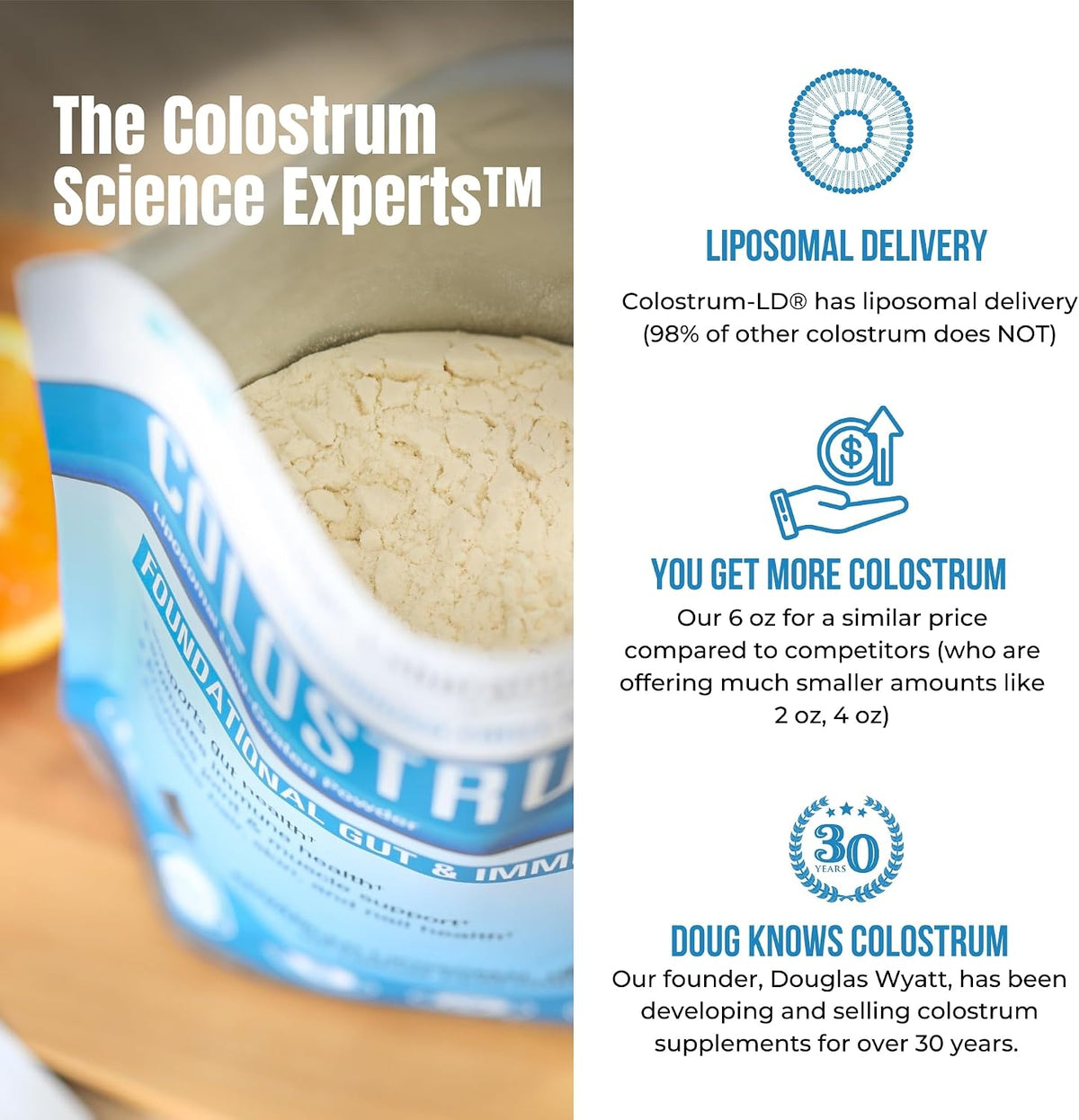 Colostrum-LD Liposomal Colostrum Powder, Vanilla, 340 g (68 Servings) - görsel 3