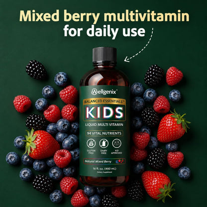 Wellgenix Balanced Essentials Kids Liquid Multivitamin (2 x 473
